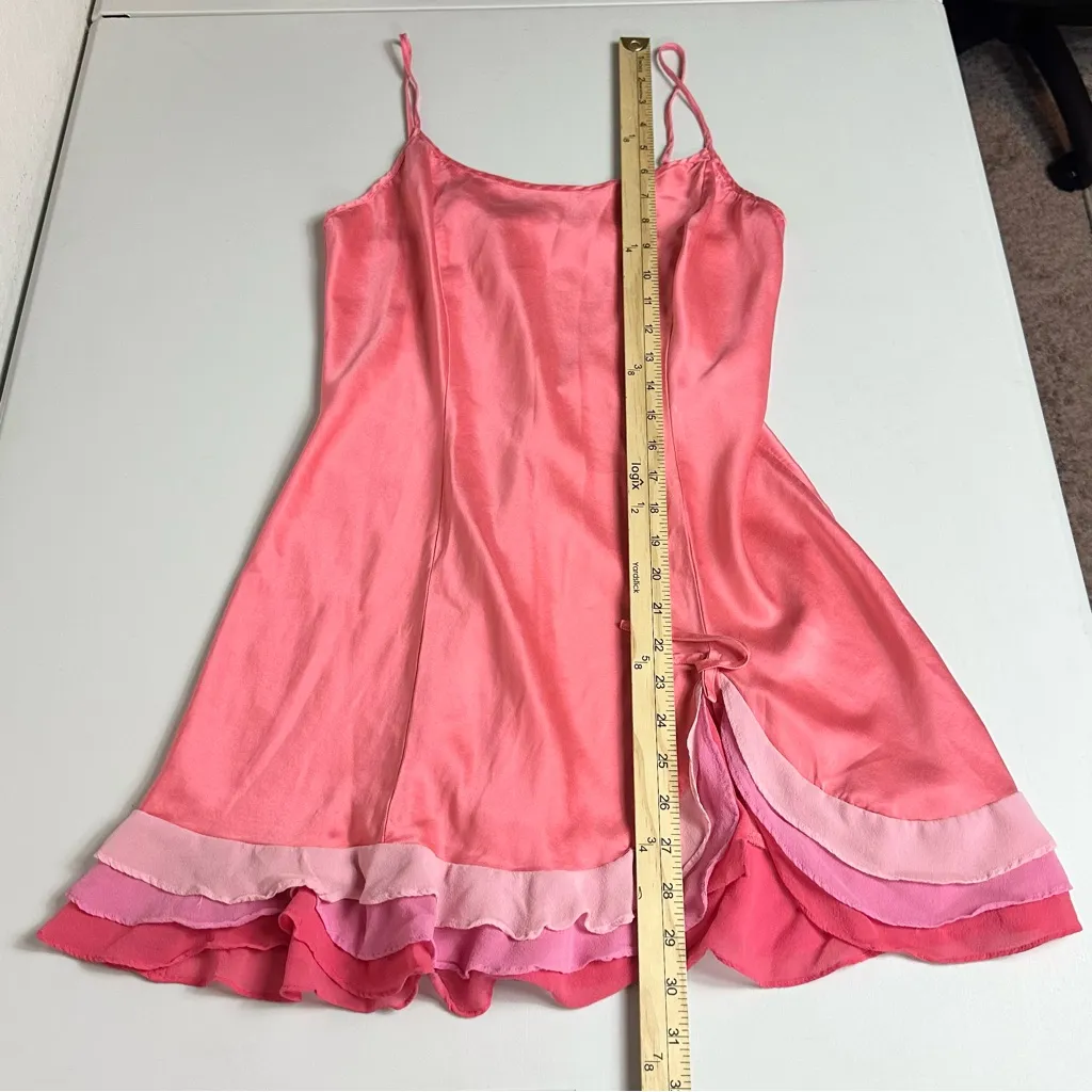 Victoria’s Secret Y2K Silk Mermaid Ruffle Pink Slip Dress Vintage Chemise Size M - Image 8