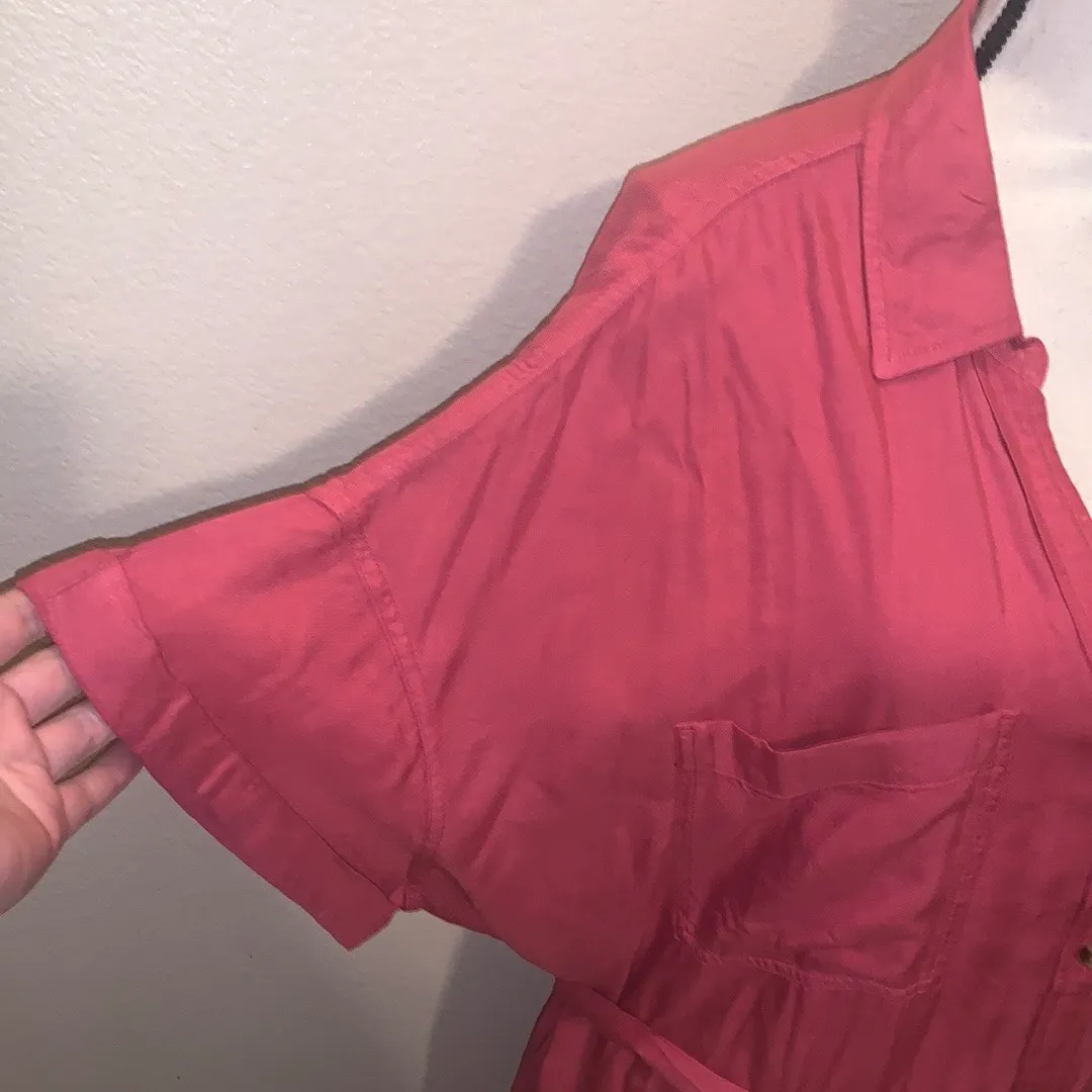 Goods For Life Maxi Button Down Shirt Dress Pink - Image 4