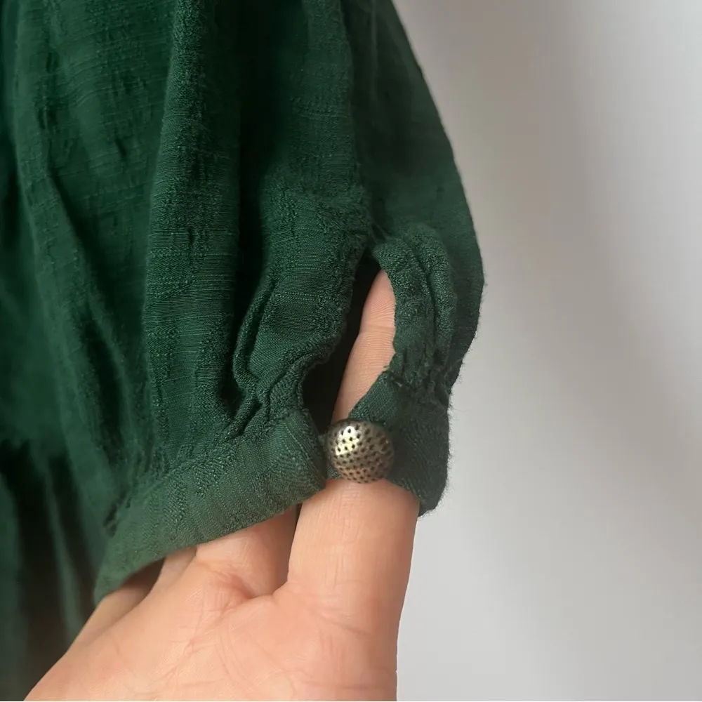 Maeve By Anthropologie Tiered Tunic Long Sleeve Dress Emerald Green Size Small - Image 4