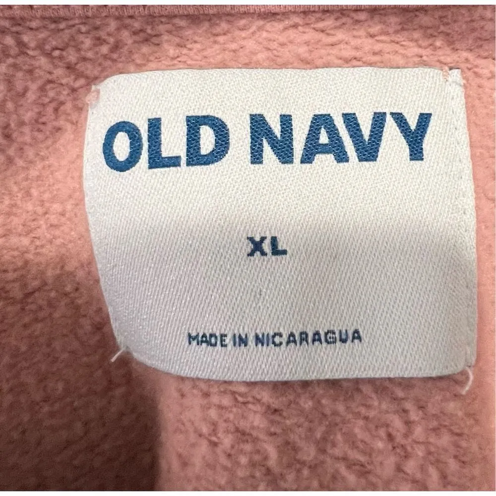 Old Navy Pink Superhero Graphic Warm Cropped Crewneck Sweatshirt - Image 2