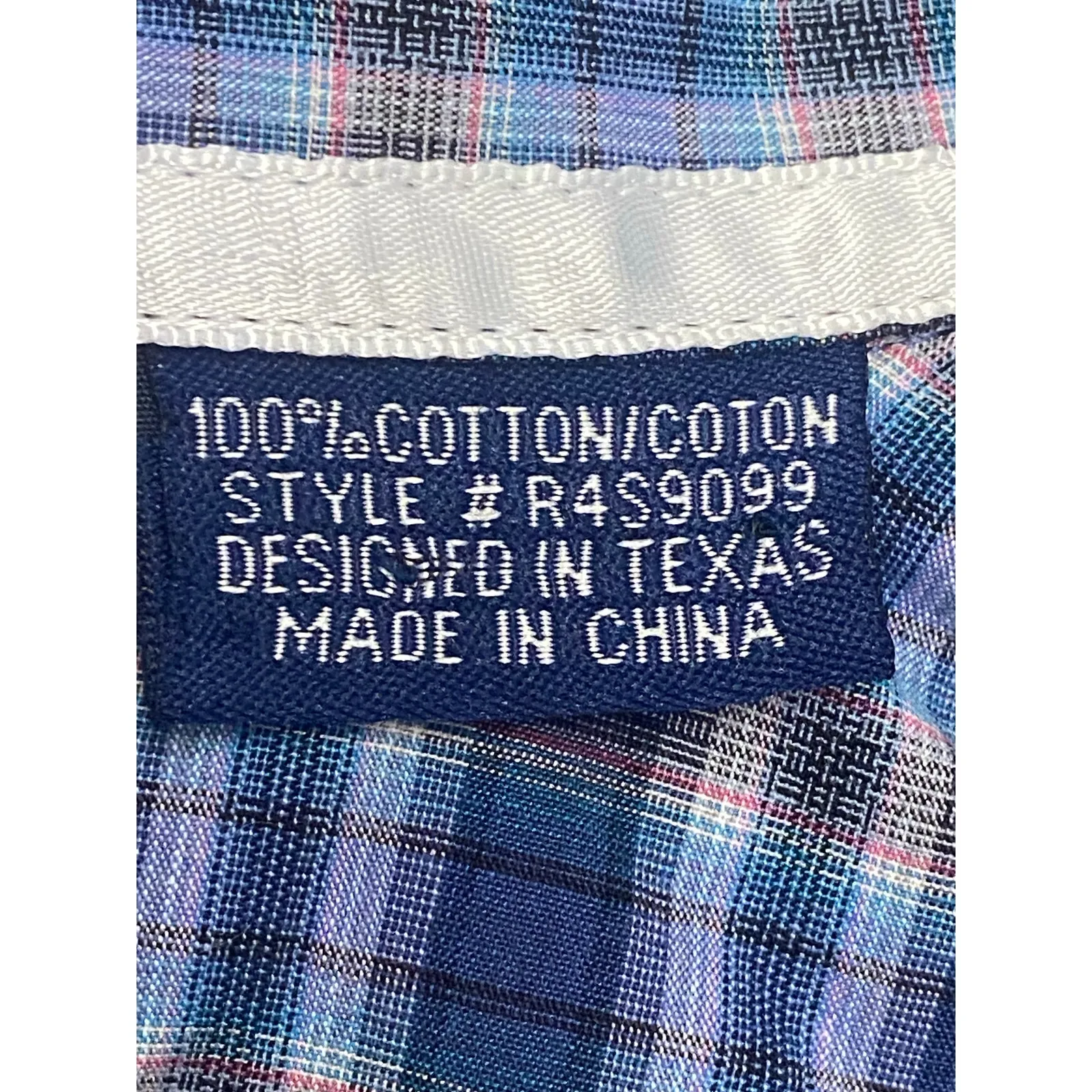 Panhandle Rough Stock Women's Blue Plaid Pearl Snap Western Shirt Medium Cowgirl - Image 7