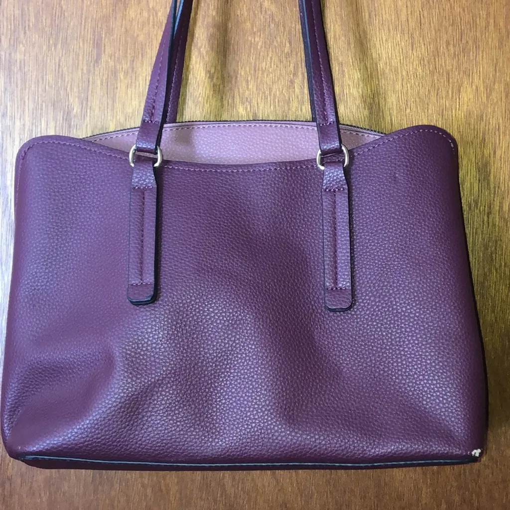 Nanette Lepore Burgundy Maroon Shoulder Bag Classic Handbag Purse - Image 10