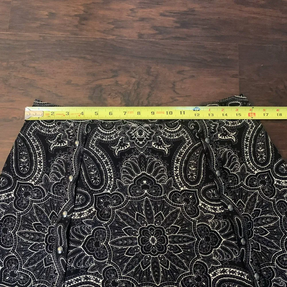 Haute Hippie black & cream paisley silk mini skirt size 10 - Image 7