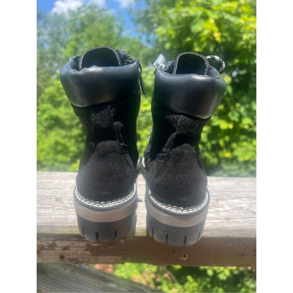 JLO Jennifer Lopez Aceser Combat Boots, Women's Sz 9 Black NWB - Image 3