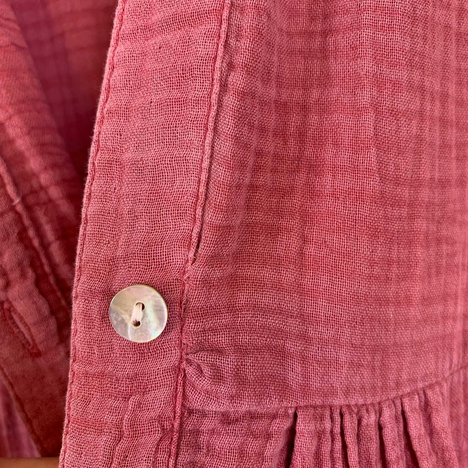 Faherty Dune Organic Cotton Gauze Kasey Tiered Mini Dress Heather Rose Size XXL Pink - Image 7