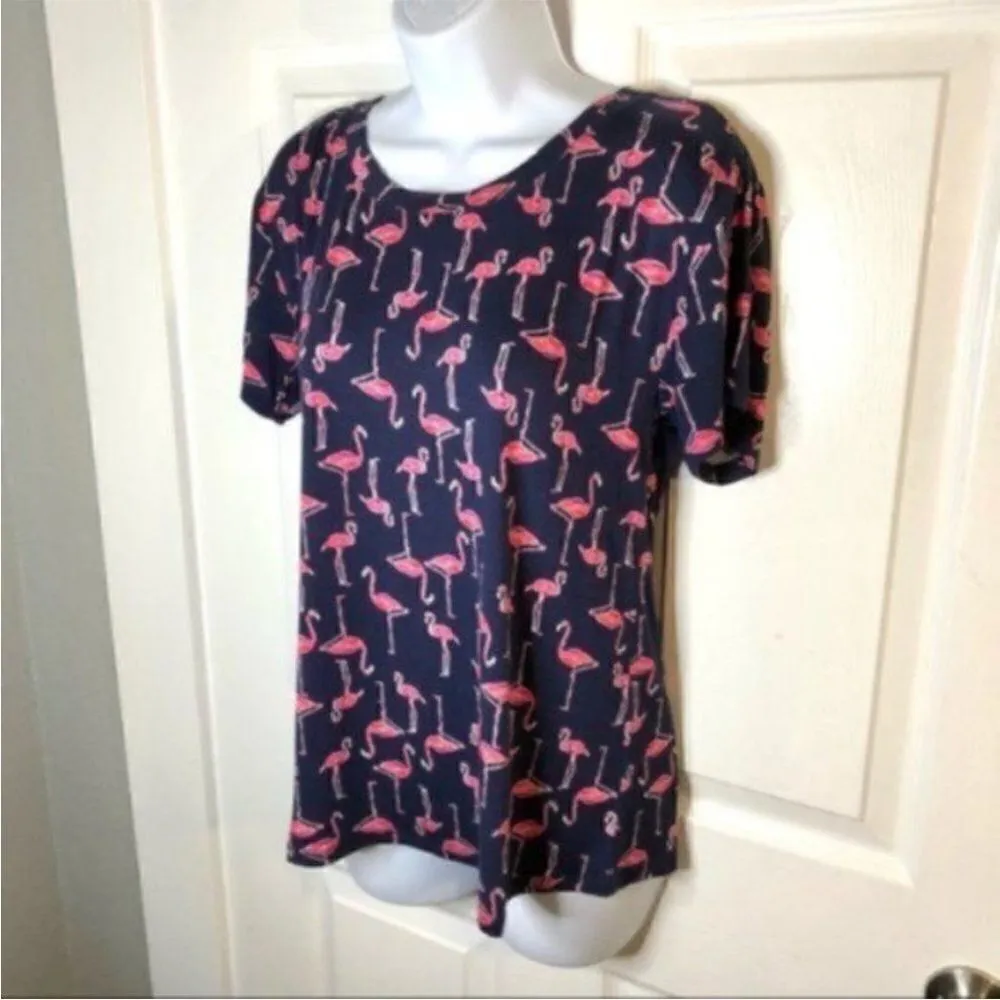 Modcloth Short Sleeve Instant Fit Relaxed Fit Tshirt Flaming Print Navy S NWT - Image 5