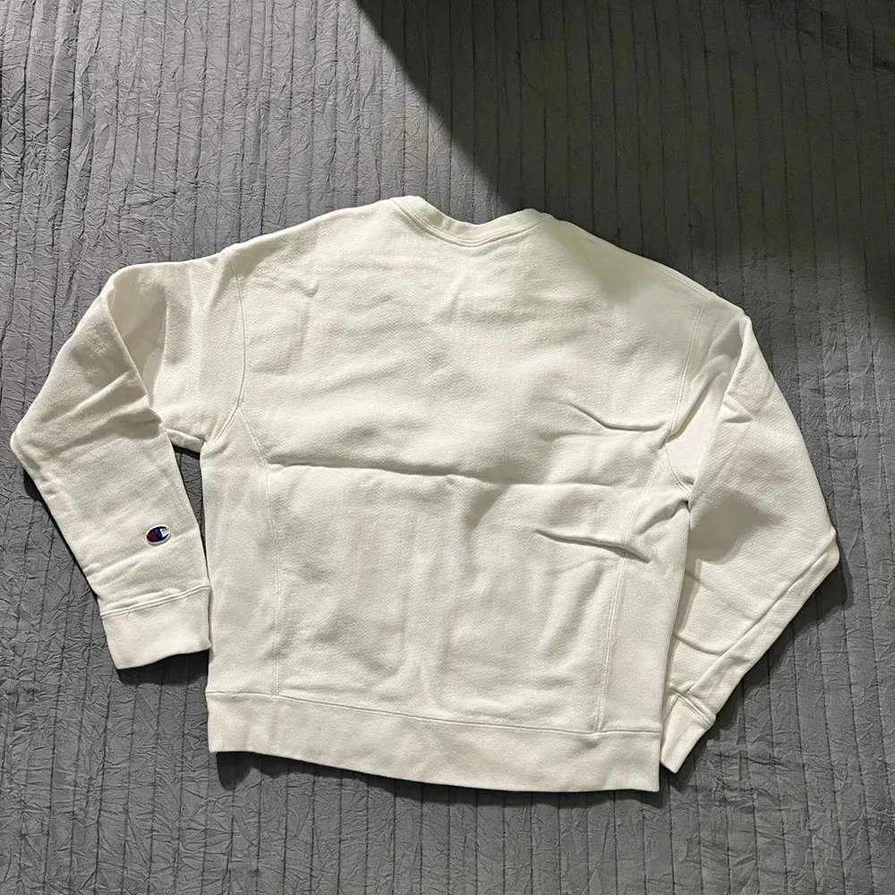 Women's White Reverse Weave Crewneck Sweatshirt Pullover Size Small - Image 3