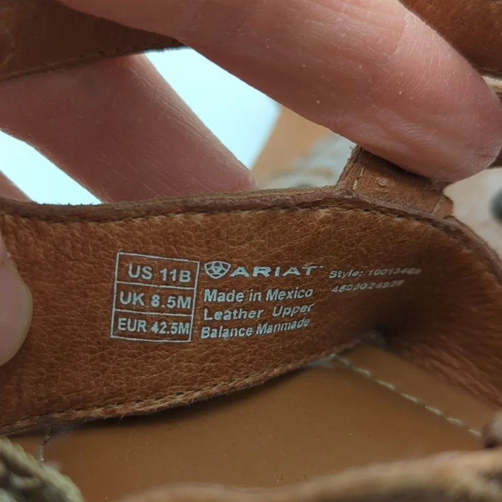 Ariat Women Brown Leather Gladiator Strappy Sandals Flat Size 11B Western Casual - Image 8