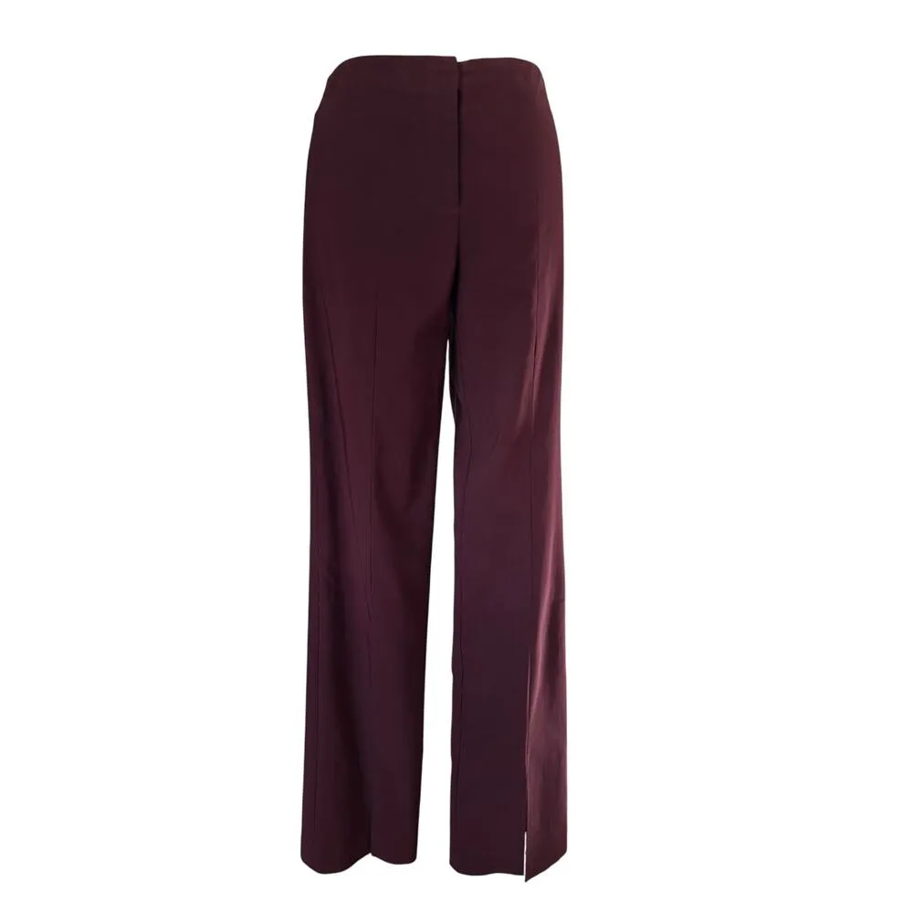 Cache Burgundy Flat Front Pant 10" front bottom leg split Stretch No Waist Band - Image 4