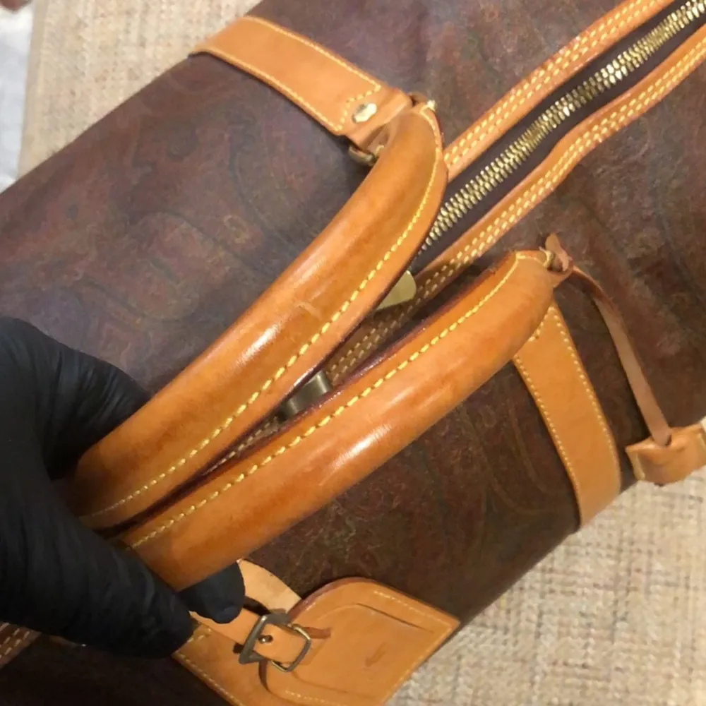 ETRO Milano Red Paisley Boston Weekend Bag With Carry Strap 50 cm - Image 12