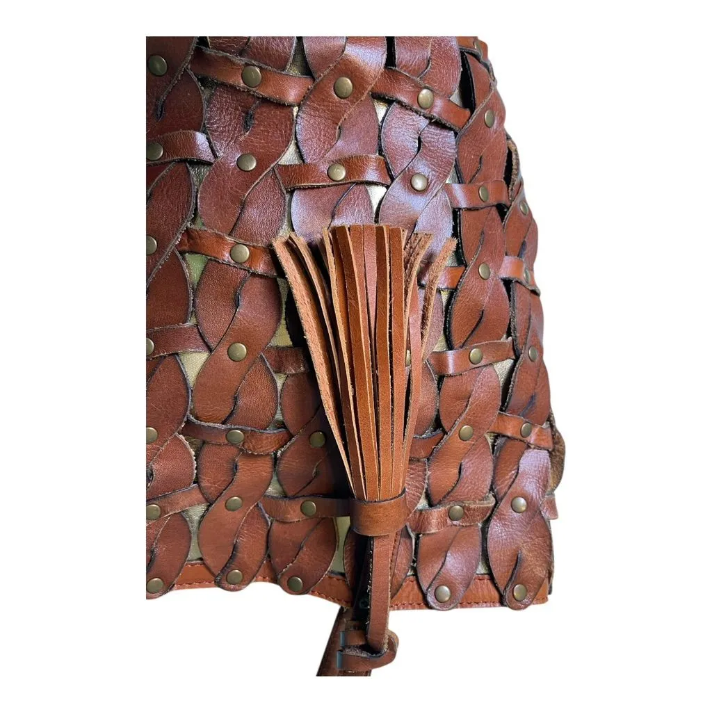 Patricia Nash Twisted Braid Tote Mizzana Toast Brown Italian Leather Bag - Image 8