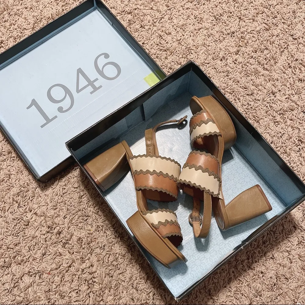 Bernardo Remi Platform Sandals in Blush Brown, Anthropologie Size 7.5 NEW $248 - Image 4