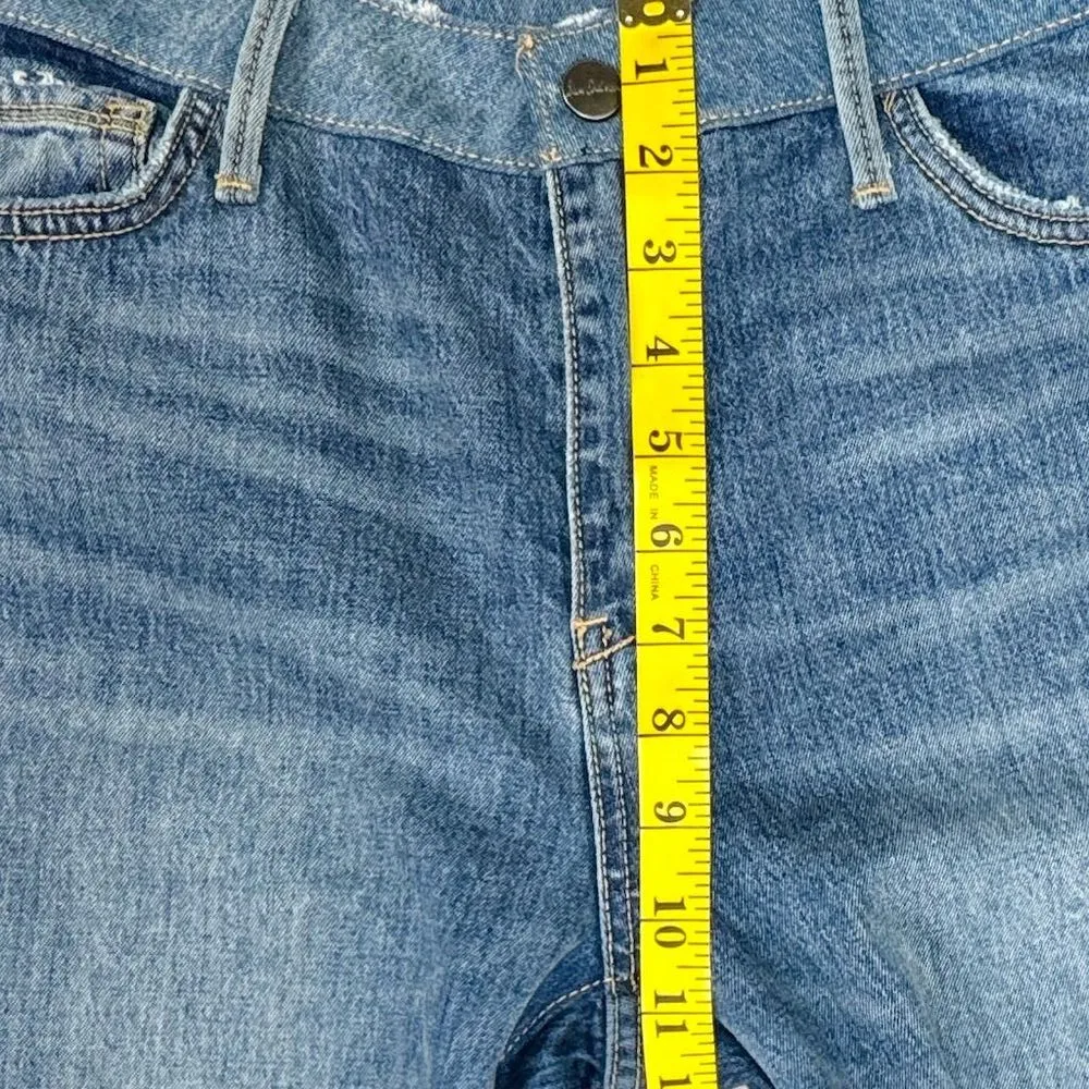 Women's Mary Jane High Rise Straight Ankle Jeans Size 29 Raw Hem - Image 11