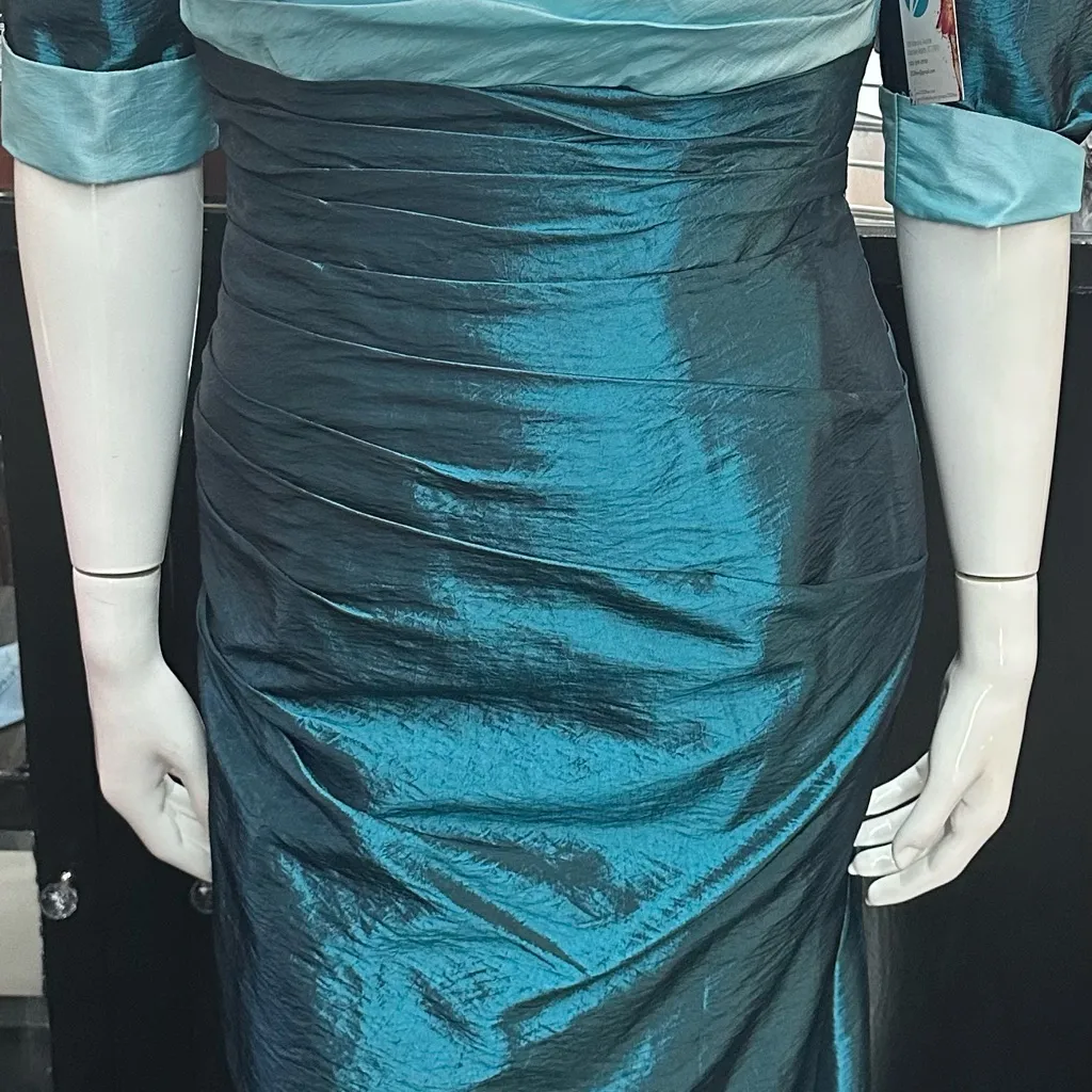 Val Stefani sz 12 long formal dress with jacket. Mother of the bride - Image 4