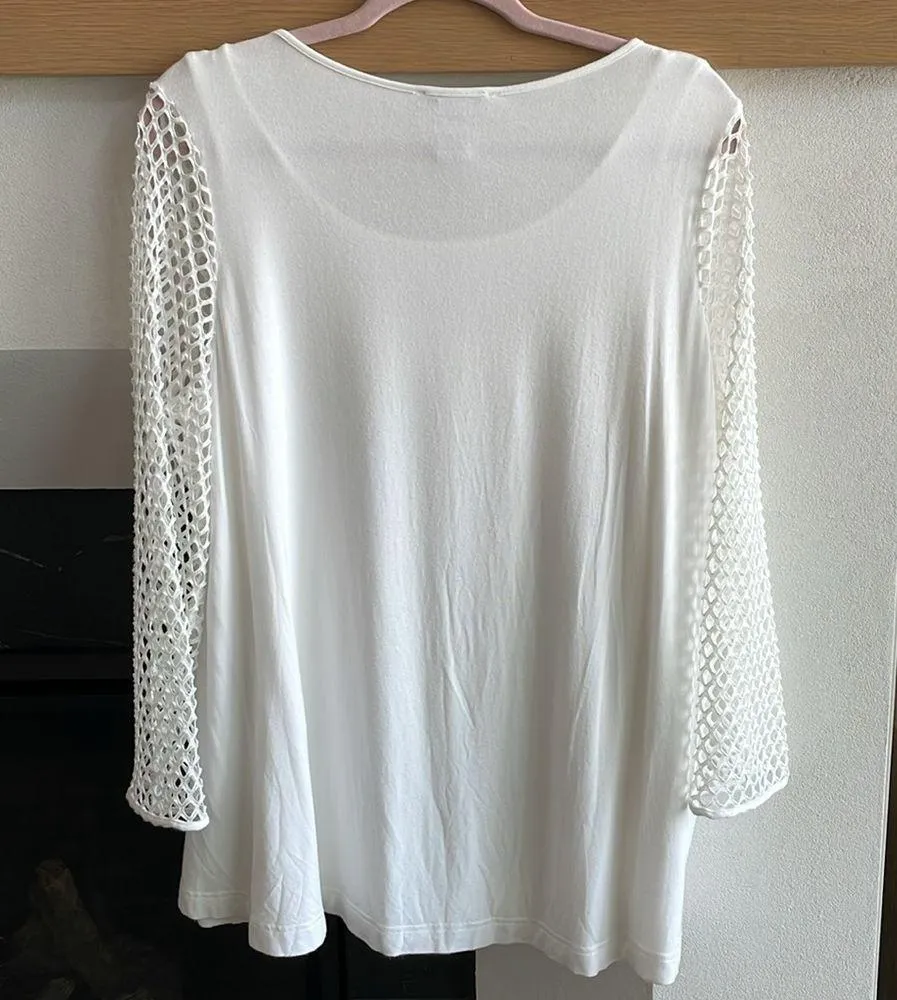 John Mark White Netting Top - Image 5