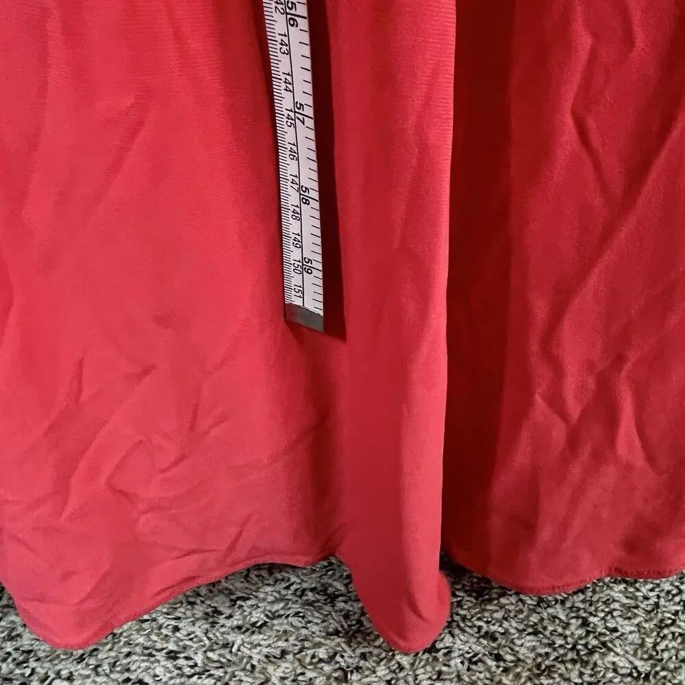 Morgan & co Prom Dress Maxi Gown Y2K Beaded Halter Cut Out Mermaid Coral S Sexy Red - Image 8