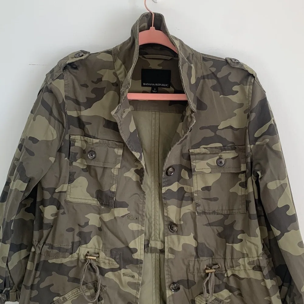 Banana Republic Oversized Camo Military Army Jacket Small - Image 7