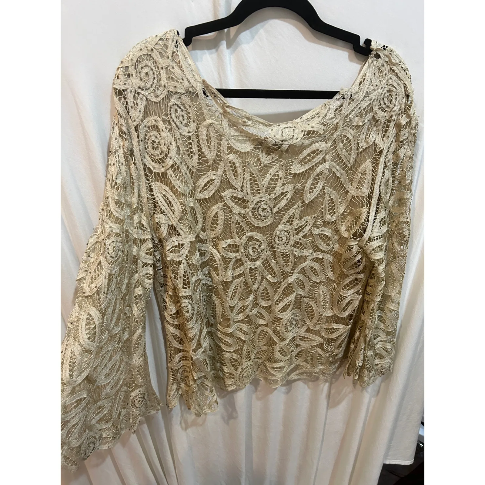 Soulmates Lace Top‎ Women's 1X Long Sleeve Elegant Party Evening Blouse - Image 5