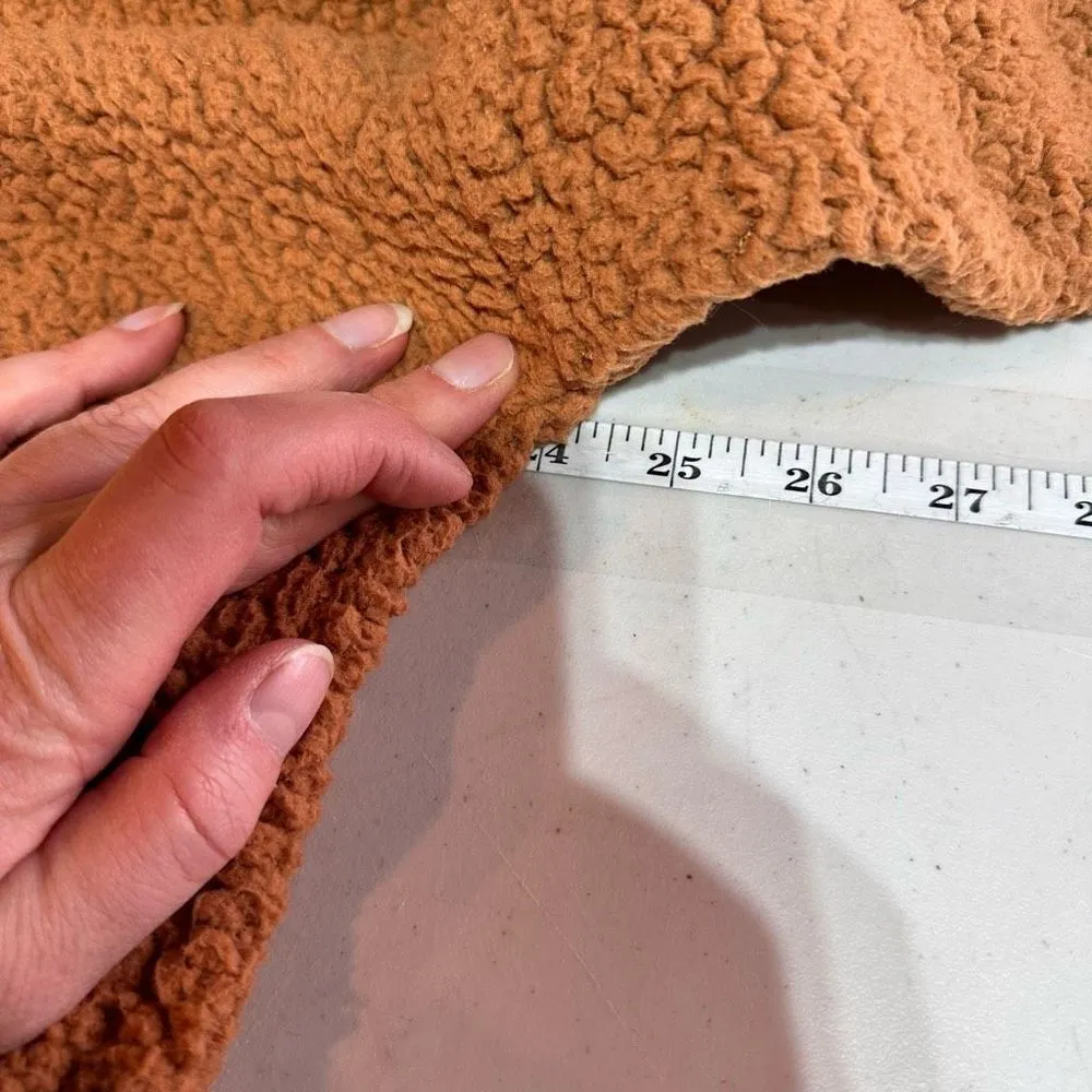 Aerie Women's Quarter Snap Teddy Fleece Pullover Sweatshirt Burnt Orange Size XS - Image 12