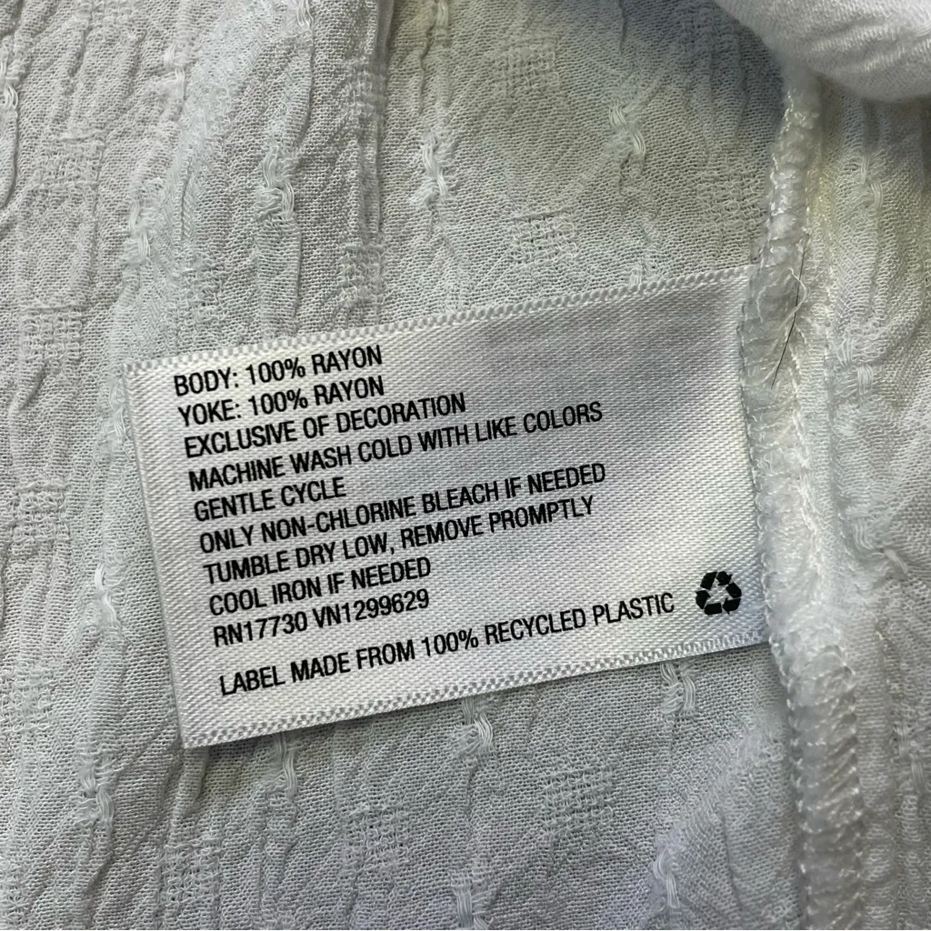 Knox Rose White Embroidered Blouse Tassels Sz Medium Boho Peasant Hippie Artsy - Image 5