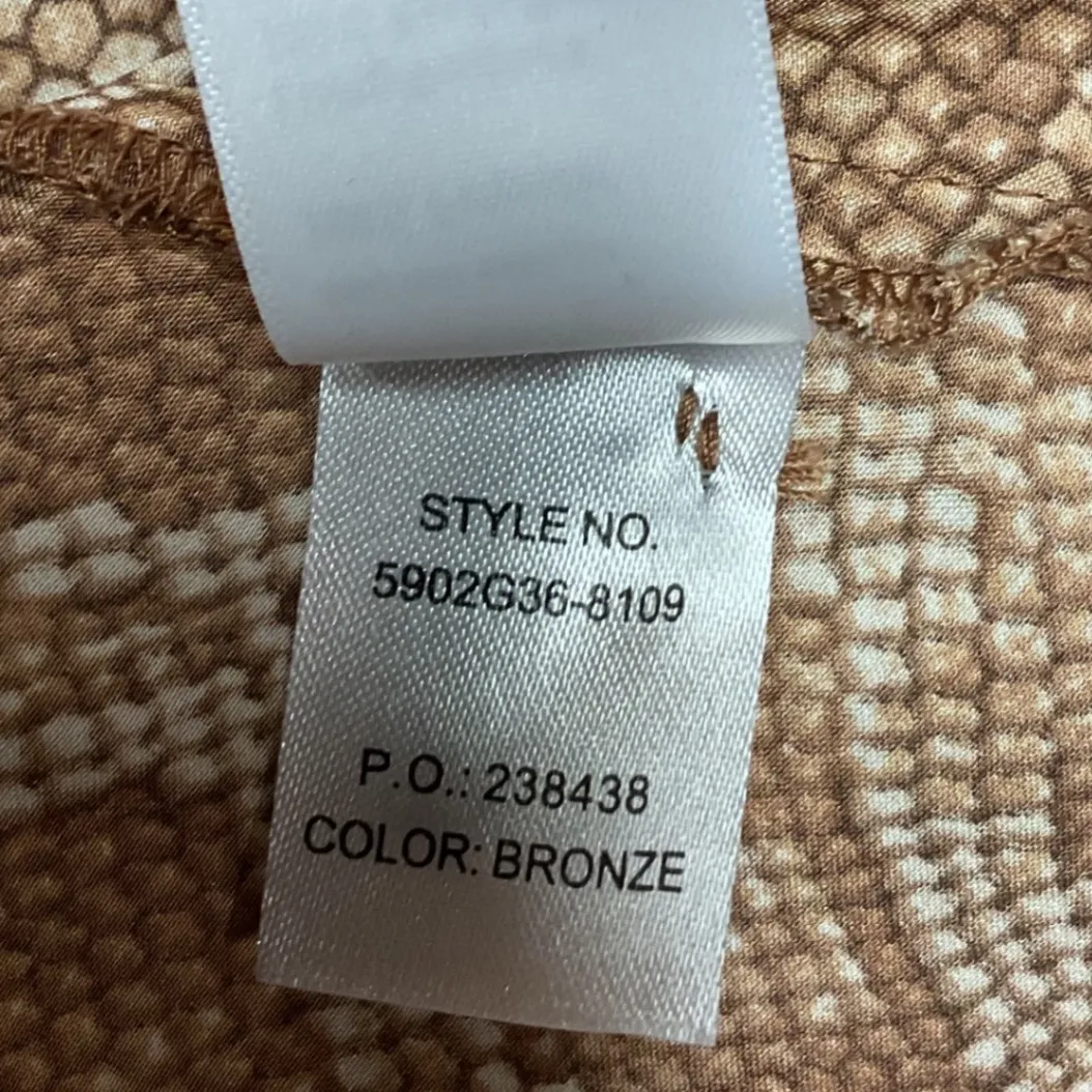 PAIGE Alayna Snakeskin Print Belted Dress In Bronze Size XL Short Sleeve‎ Chic - Image 10