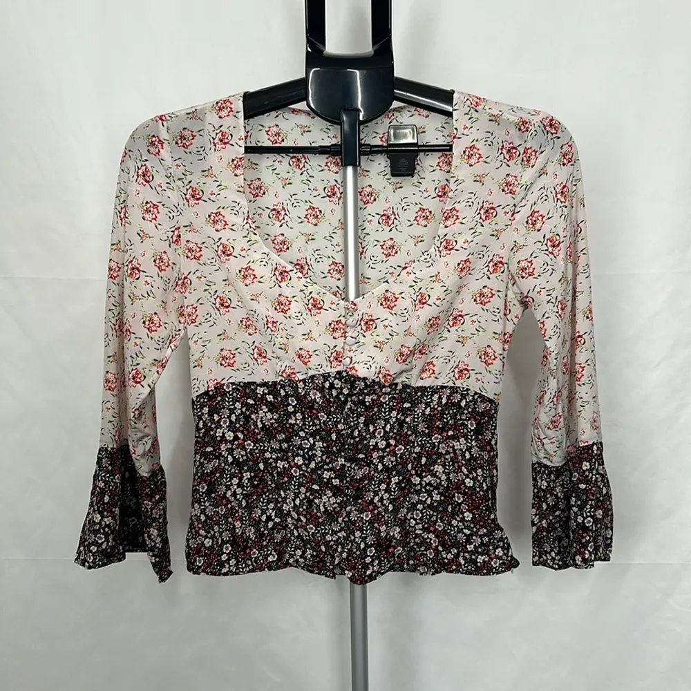 Intermix Doryll Bell Sleeve 100% Silk Top - Image 4