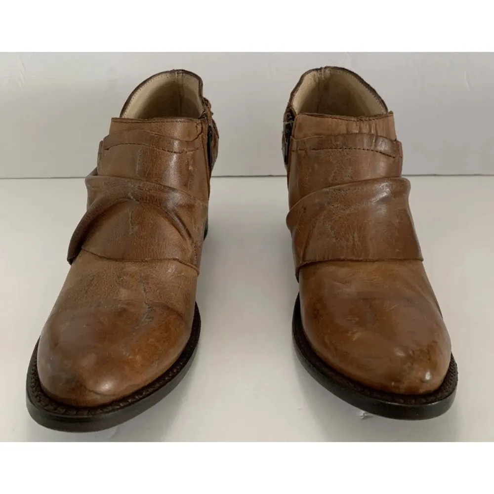 FreeBird by Steven Sandi brown booties shoes boots size 8 BoHo distressed RARE - Image 3