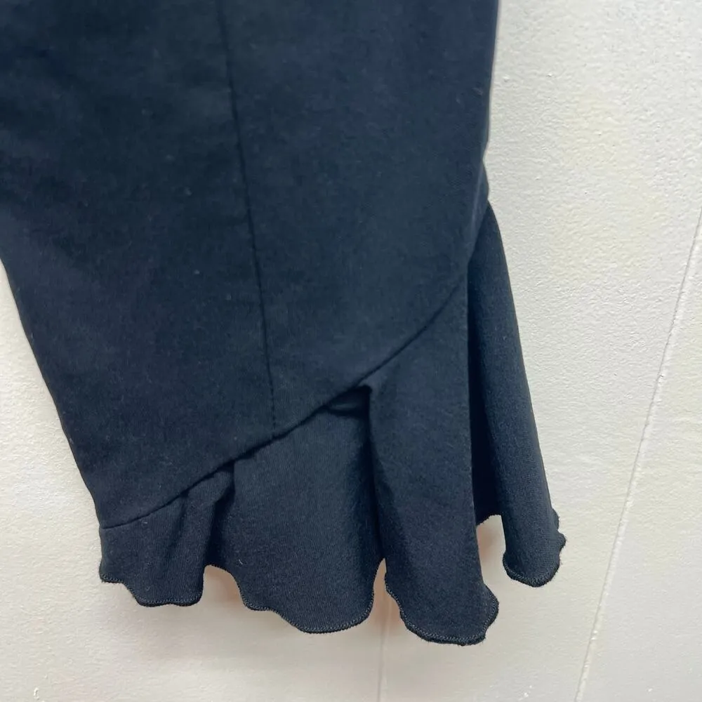 INC Black Womens Pants 8 Cropped Ruffle Hem Stretch Pull On Dressy Party Event - Image 9