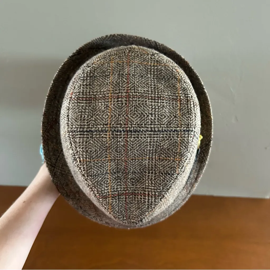 Old County Road Tweed Brown Horsebit Plaid Fedora Hat One Sze Academia Preppy - Image 6