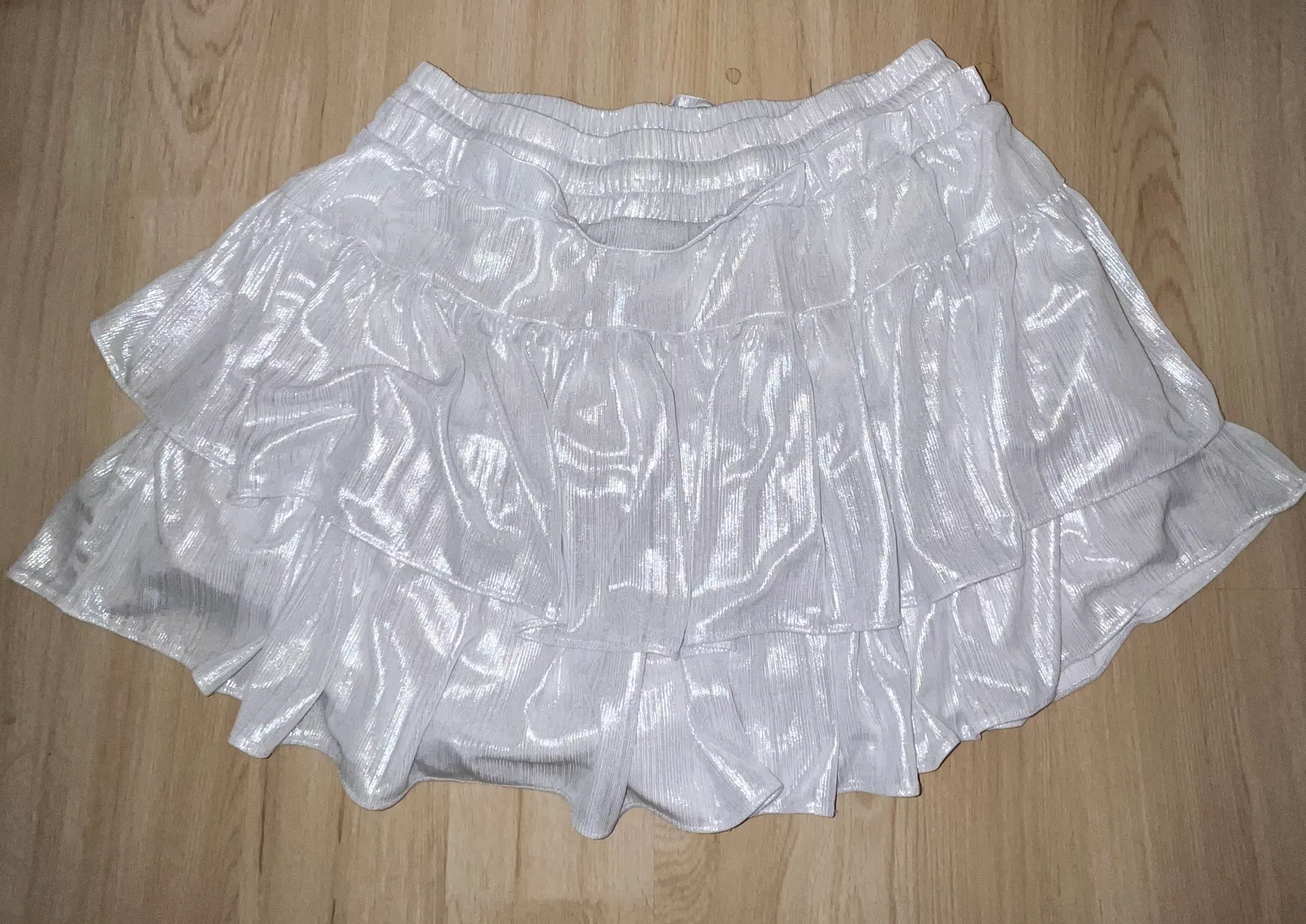 Silver Shiny Ruffle Skirt - Image 3