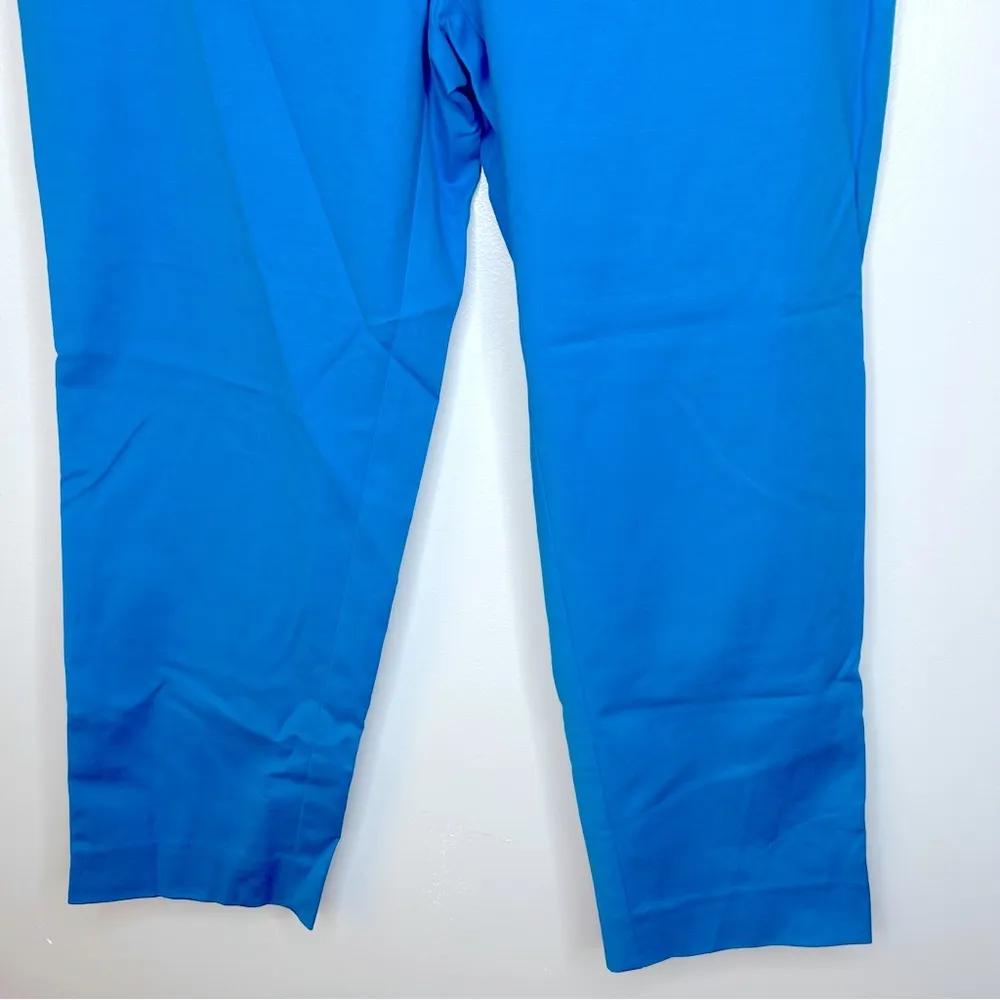 St. John Blue Ankle Length Flat Front Side Zip Pants Size 6 - Image 4