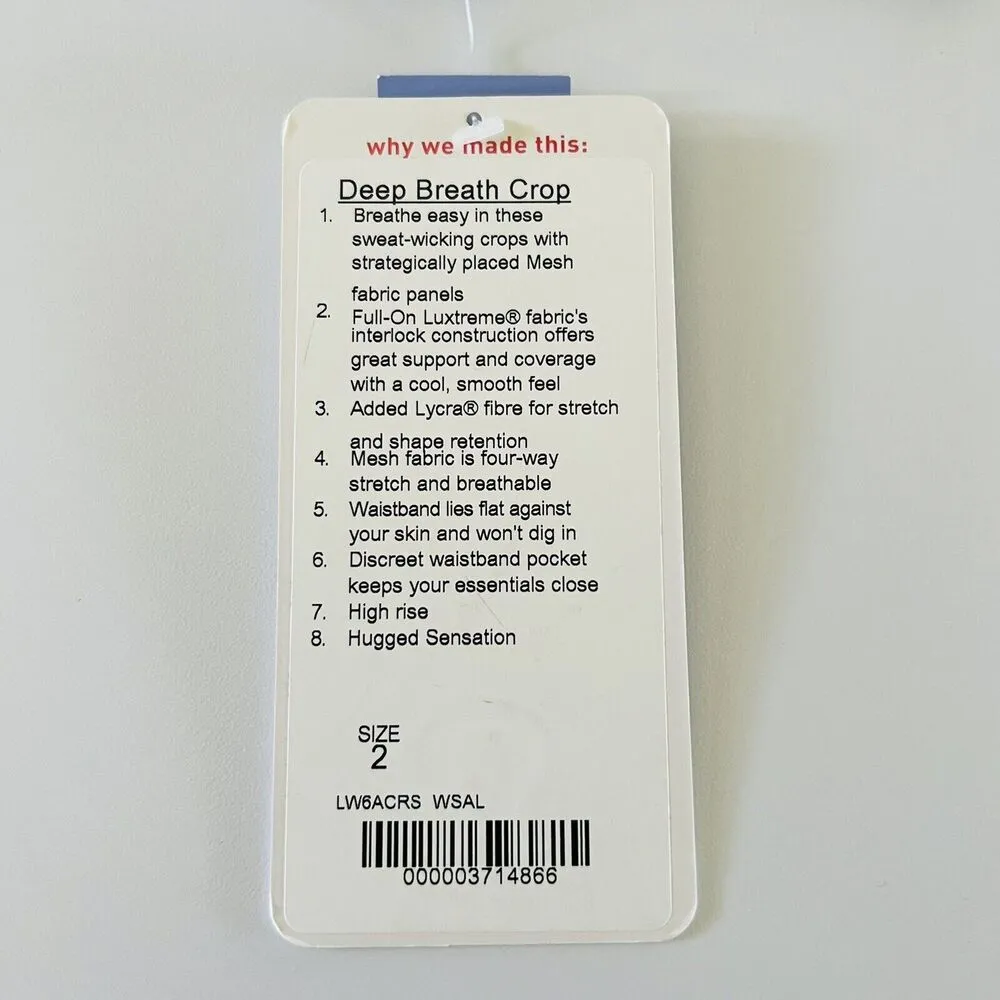 LULULEMON ATHLETICA Shatter Weave Teal Lake Deep Breath Crop Leggings - US 2 - Image 10