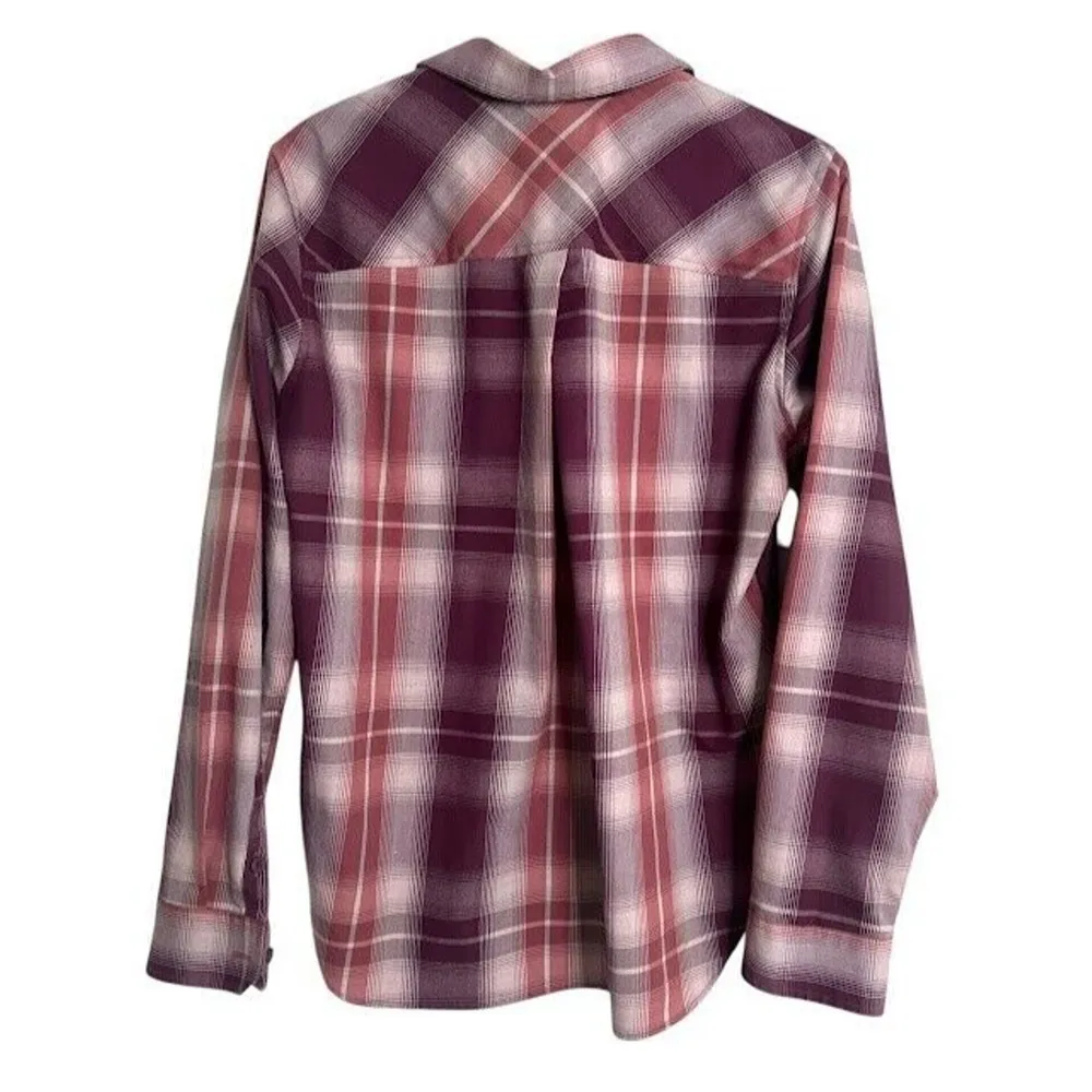 Alaskan Hardgear Duluth Shirt Womens Medium Plaid Long Sleeve Button Wool Blend Purple - Image 2