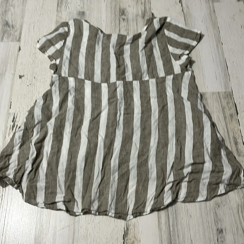 Flax striped linen top size P - Image 3