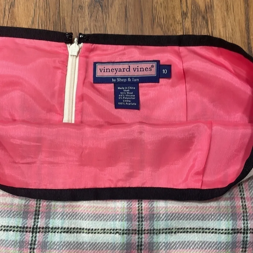 Vineyard Vines Winter White Plaid Wool Skirt-Size 10 - Image 4