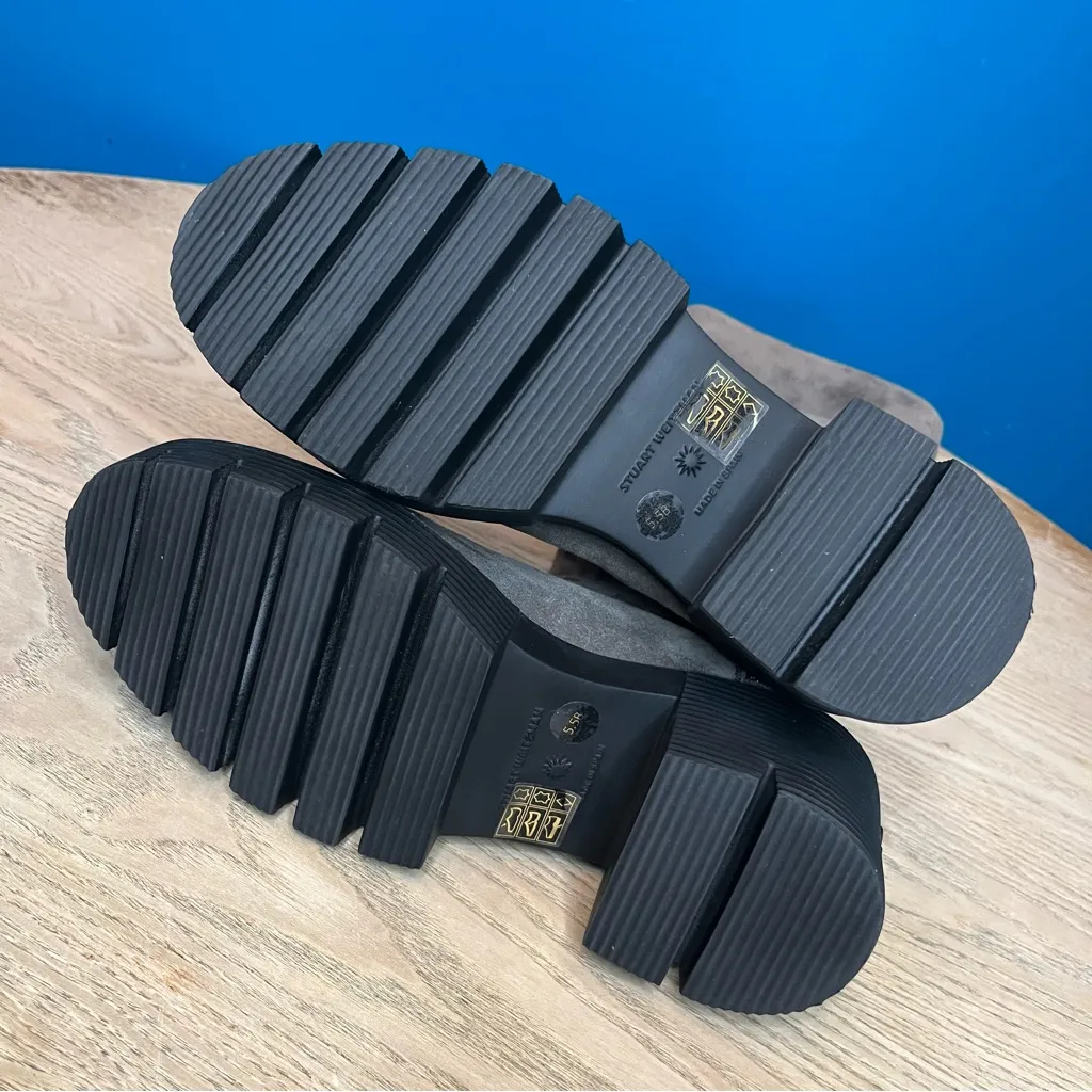 Stuart Weitzman SOHO Knee High Lug Sole Boots Sport Suede Charcoal Women’s 5.5B - Image 12