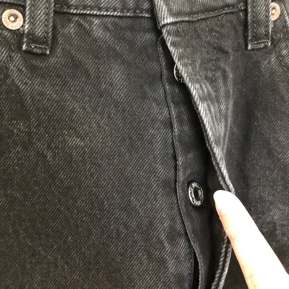 Zara Dad Jeans Black Button Fly 6 - Image 3