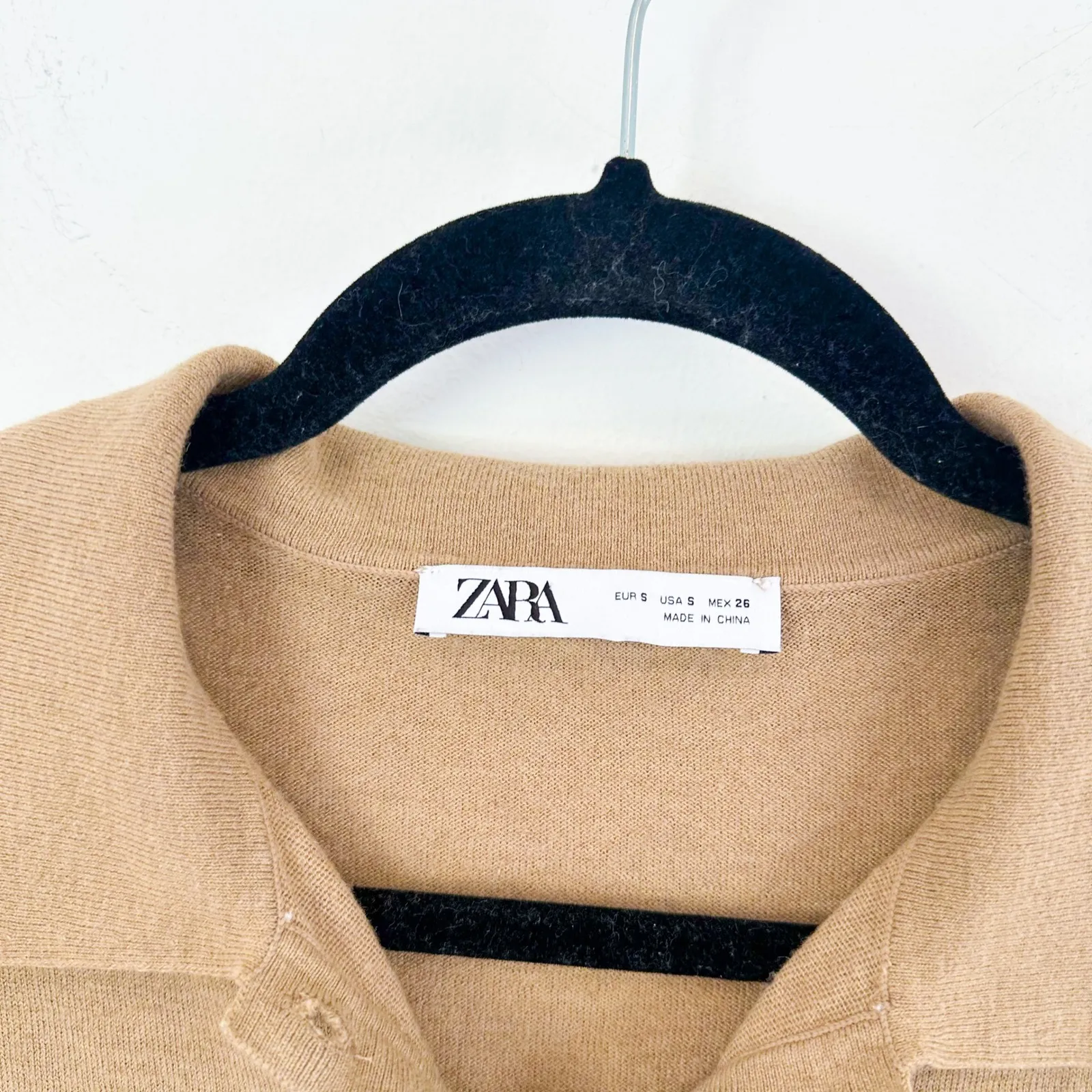 Zara‎ | Side Buttoned Knit Cardigan Wool Blend Modern Fit Tan S - Image 9