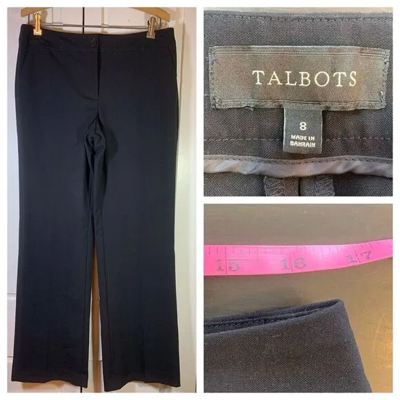 Talbots Signature Black Pants Women 8 Trouser Lined Office Church Academia BH684 - Image 2