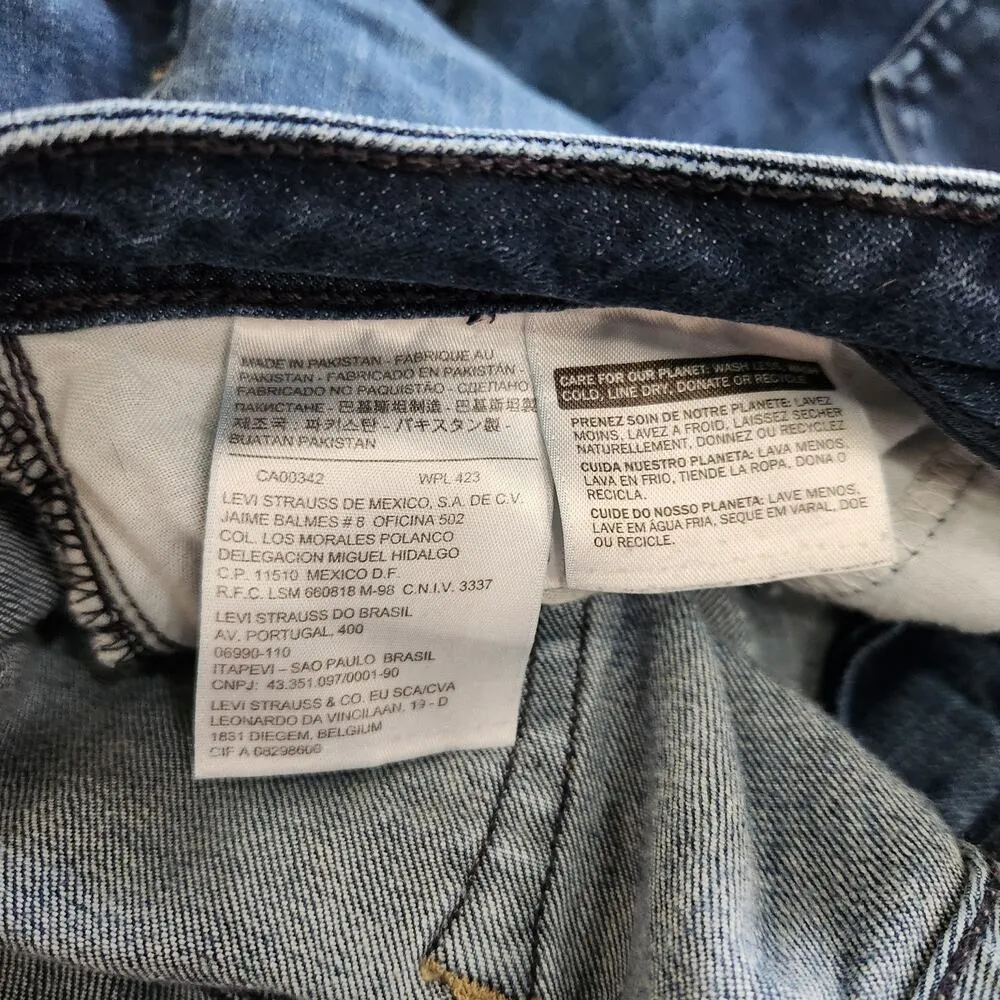 Levi Strauss Curvy #529 Skinny Leg Jeans Dark Blue Denim Mid Rise Size 12 - Image 9