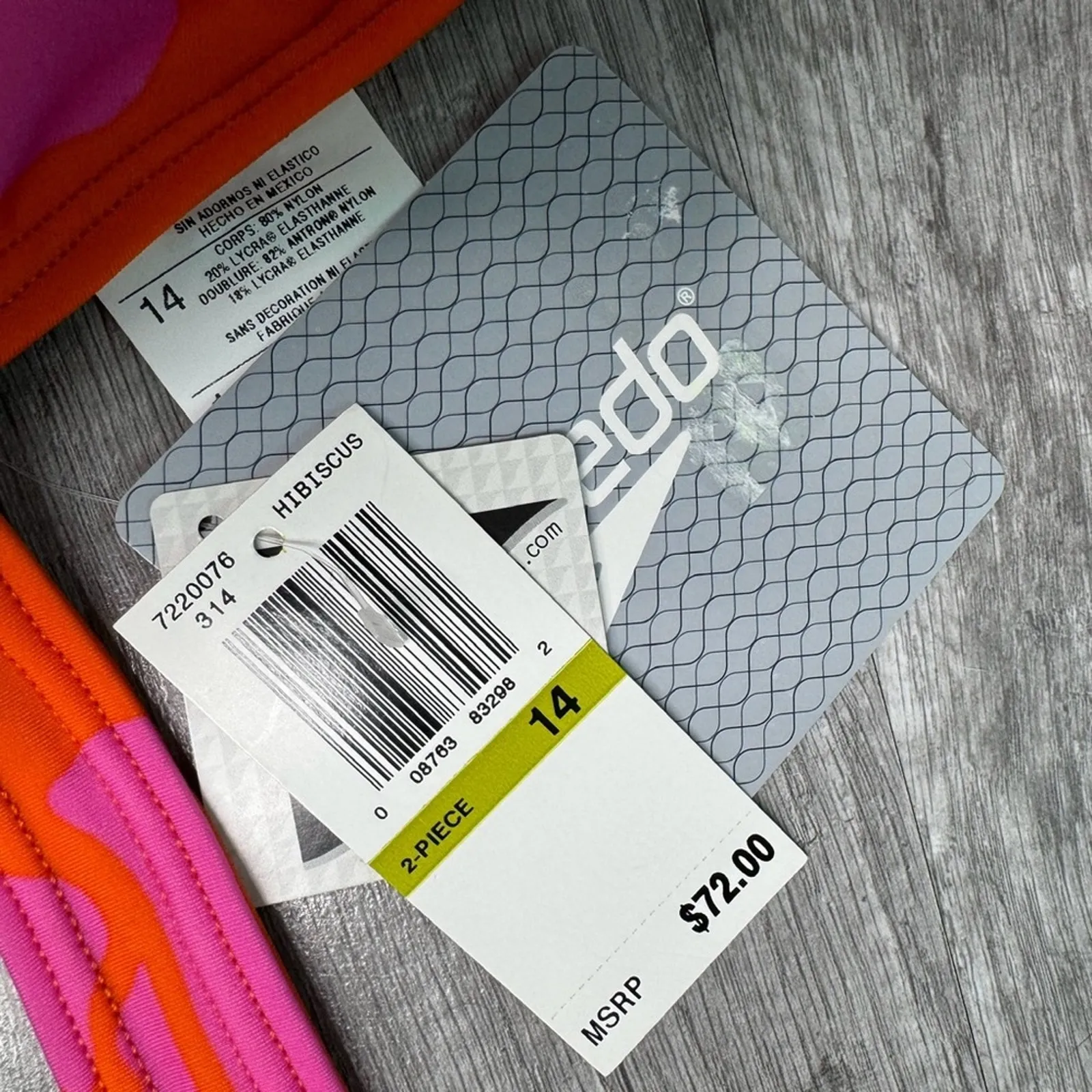 NWT Speedo Floral Bikini Set Orange Size 14 - Image 5