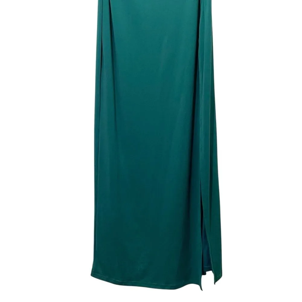 NWT Hello Molly Fashion Standard One-Shoulder Maxi Dress Emerald Green Size 10 - Image 6