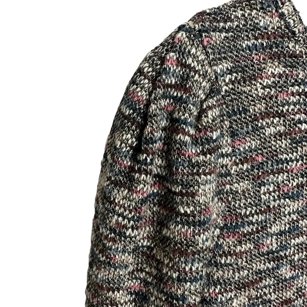 Top Size XS Multicolored Knit Pleated Puff Shoulders Long Sleeve - Image 4