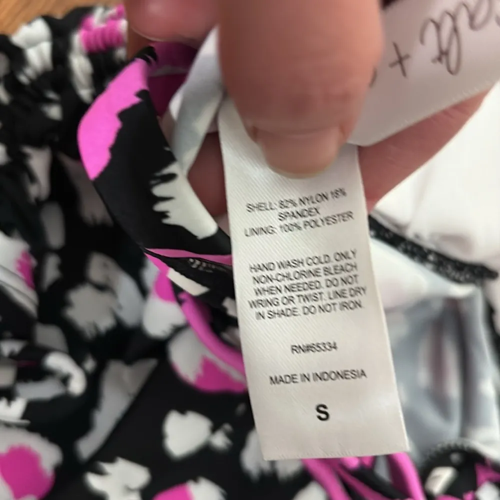 Salt + Cove Multi Color Removable Cups Tie Halter Tankini Swimsuit Top Juniors S Black Size undefined - Image 7