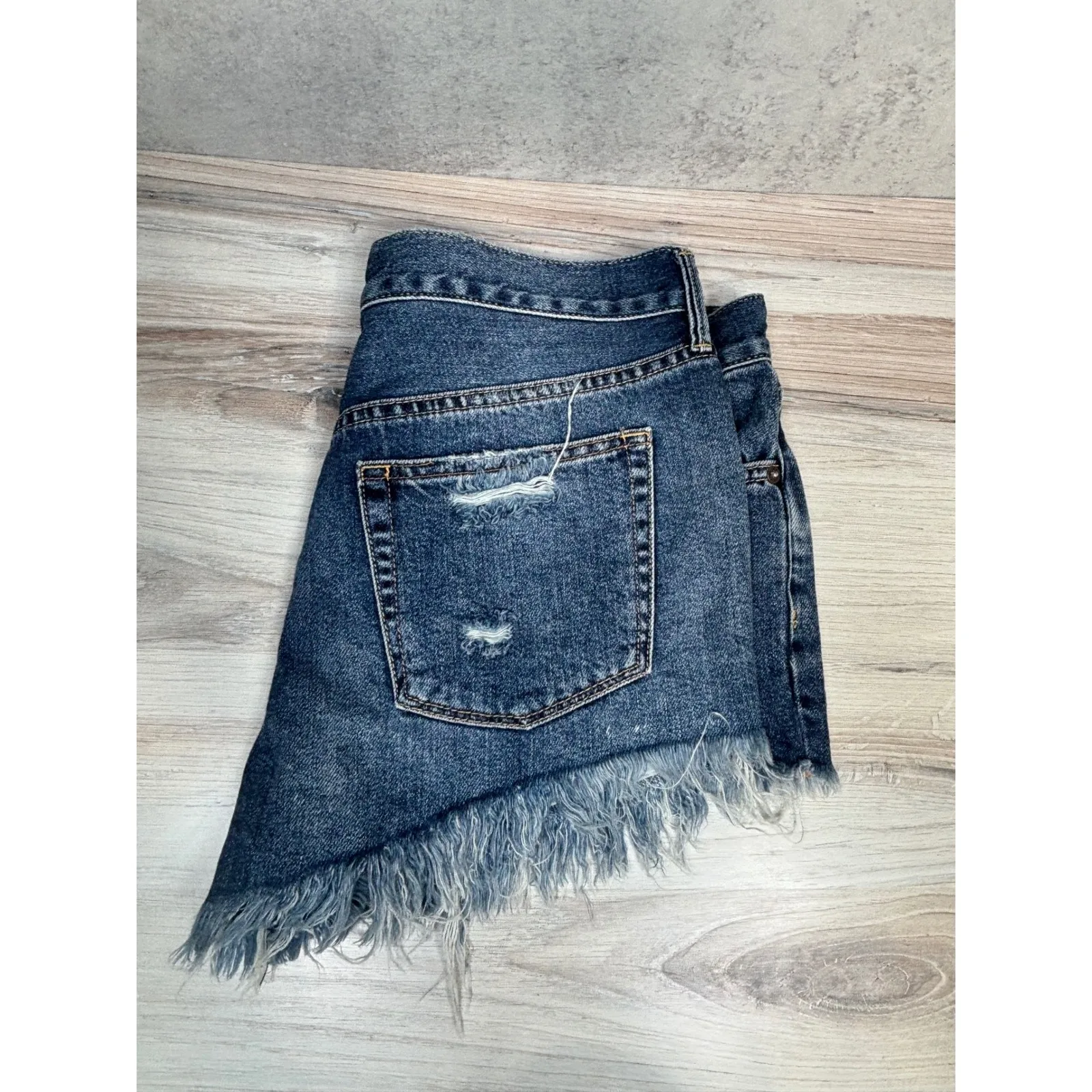 We The Free Free People Byron Bay Denim Cut Off Shorts 28‎ Distressed Jean Short - Image 16
