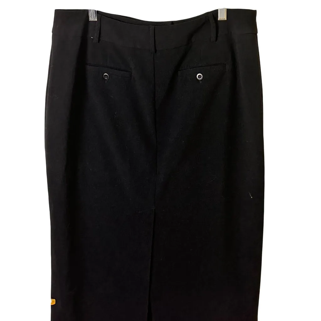 Ellen Tracy Size 14 Midi Unlined Straight Skirt 15" Back Vent & Front Zipper Blk - Image 6