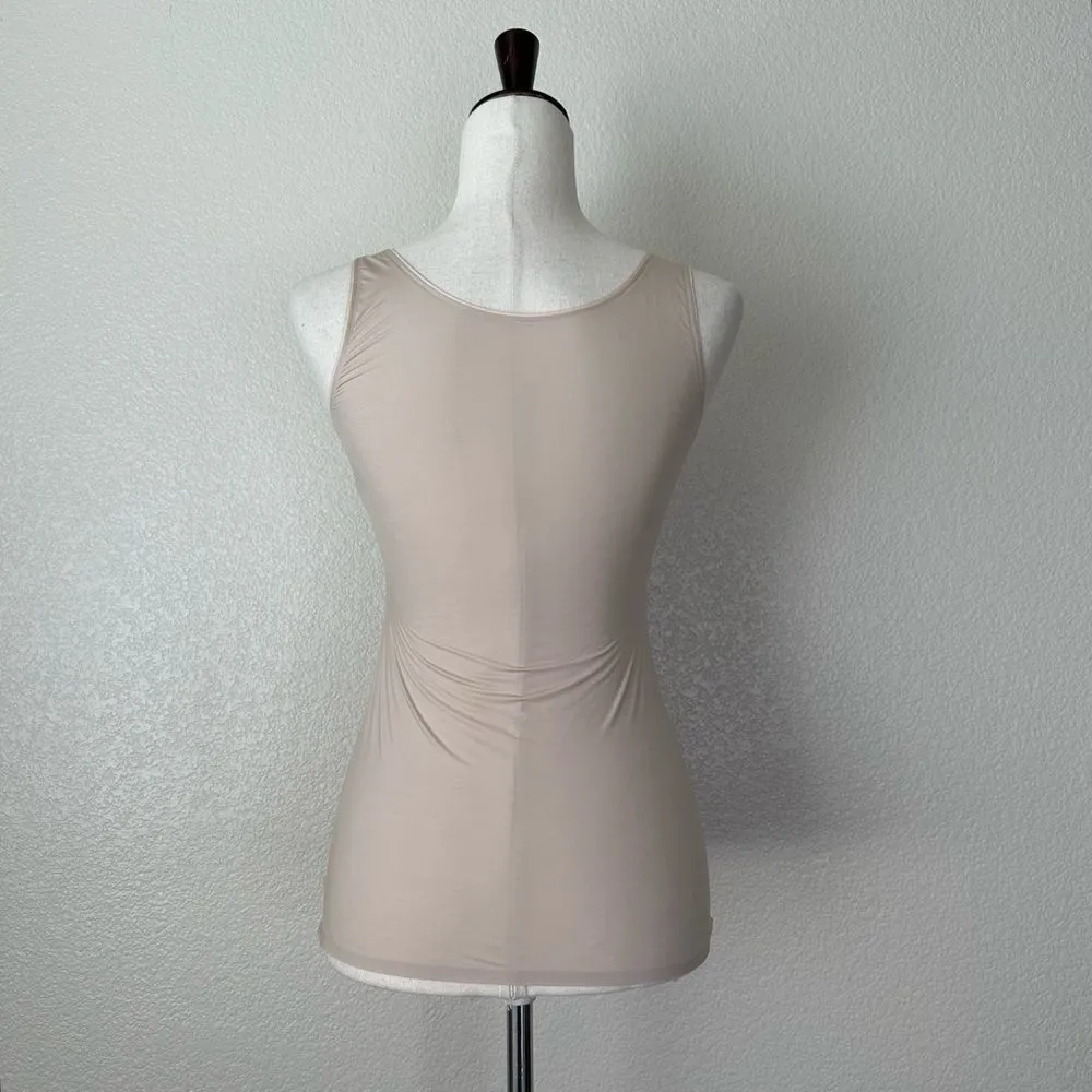 Marks & Spencer Nude Stretchy Scoop Neck Tank Top Size 6 - Image 6