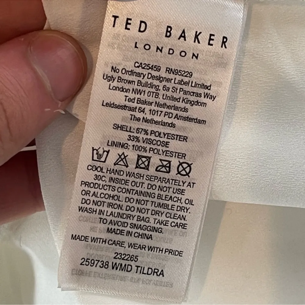 Ted baker London white tildra smoked fit and flare mini dress size large nwt - Image 10