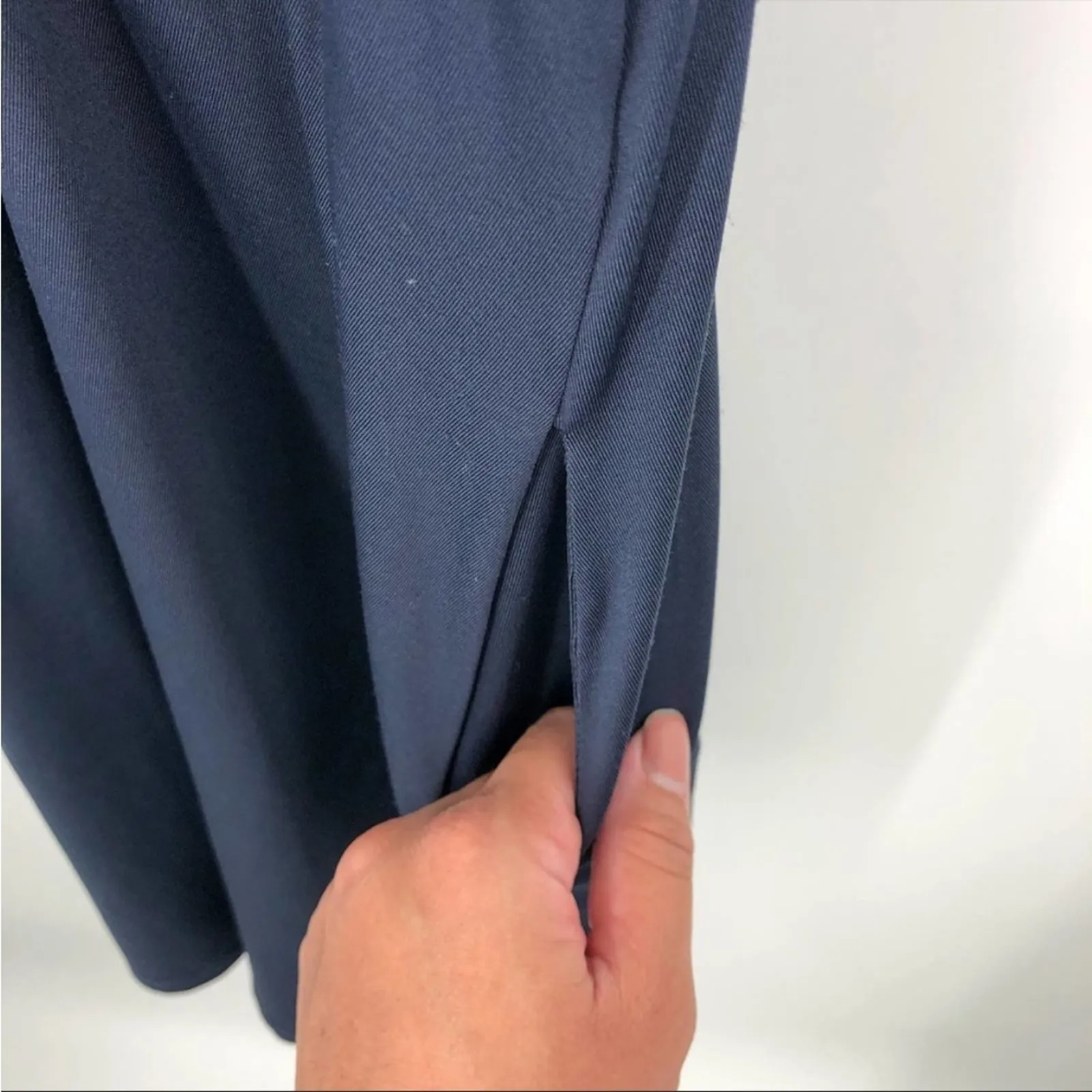 Black Halo off the shocker Short Puff Sleeves Navy Blue 6 Mini Dress NEW - Image 5