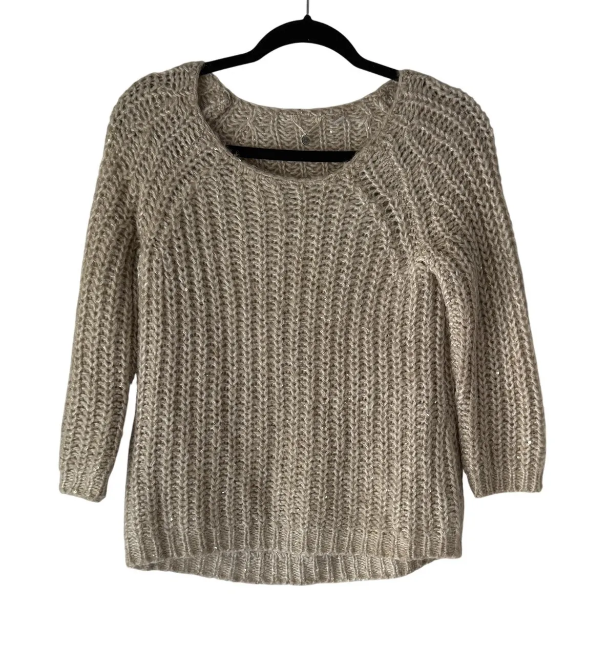 United Knitworks Sweater Womens Small Chunky Knit Sequin Pullover Cozy Winter - Image 1